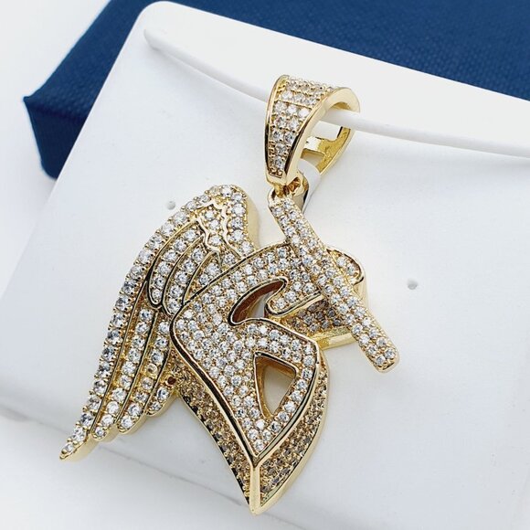 - 14K Gold Plated Cubic Zircon Pendant, INUS1BR235 - Picture 2 of 9